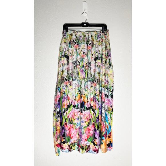 Ranna Gill x Anthropologie Women's Firefleur Maxi Skirt Watercolor Flower Print - Picture 6 of 11
